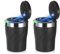 JIZZU 2PCS Car Ashtray, Ashtray with Lid Smell Proof, Portable Ashtrays with Lid & Automatic LED Light, Luminous Ash Tray Sealed, Flame Resistant, Large Capacity Ashtrays for Car, Home, Office