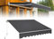 Froadp Tenda da sole per balcone, 250 x 200 cm, con manovella manuale, tenda da sole senza fori, per terrazza e veranda, resistente ai raggi UV, impermeabile, protezione solare, grigio scuro