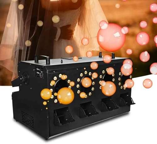 MáQuina De Burbujas De Humo Profesional Con Luces, MáQuina De Burbujas De Humo Con Led De 3000 W, Efecto Dmx, 48 Luces Led De 3 W, 4 Boquillas, Panel De Control Lcd, Capacidad Del Tanque: 1.2 L