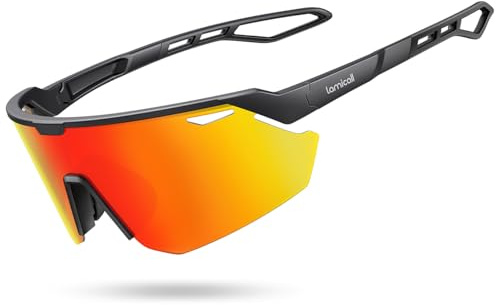 Lamicall Schnelle Brille Herren, Fahrradbrille Damen - [24g TR-90 Super Leicht] Polarisiert Sportbrille Laufbrille mit Verstellbaren Nasenpad & Bügel, UV400 Sonnenbrille Sport für Fahrrad/Ebike/Laufen