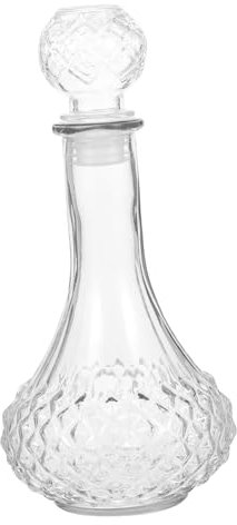 DINHEAROM Decanter Decorativo Per Vino e Bottiglia Di Whisky Multifunzionale in Vetro Trasparente Da 500 Ml, Caraffa Da Vino Creativa Bicchiere Spesso, Per Uso Domestico e Intrattenimento