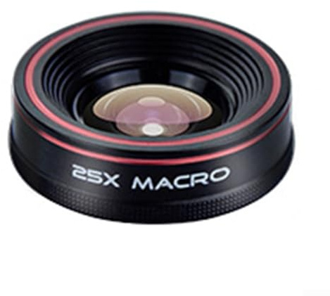 Smartphone Lens Kit, Wide Angle 120 Degree Fisheye 235 Degree Macro 25X Photography Enhancement For Mobile Phone Camera Black(25x macro lens)