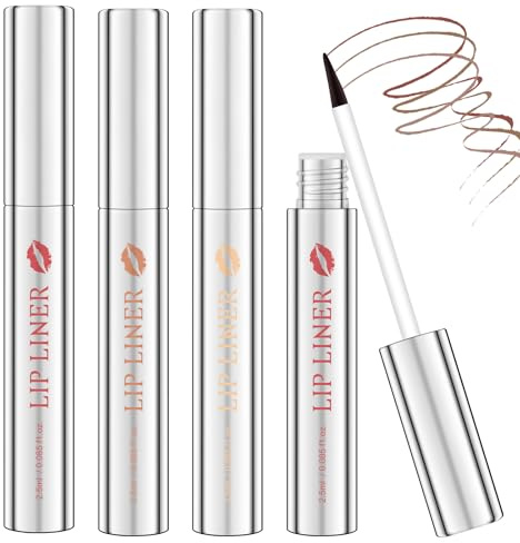 LOPHE Perfilador Labios Peel Off, 3 Colores Perfilador de Labios Permanente Peel Off, Delineador de Labios Despegable, Lip Liner Stain Puntiagudo, Aplicación Precisa, Removible