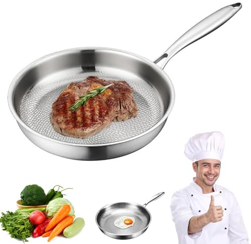 Tipanexi Titanium Pan Pro - Sartén de titanio para cocinar antiadherente, duradera, resistente a los arañazos, antiadherente, para todas las cocinas (sin tapa, 10.25 pulgadas)