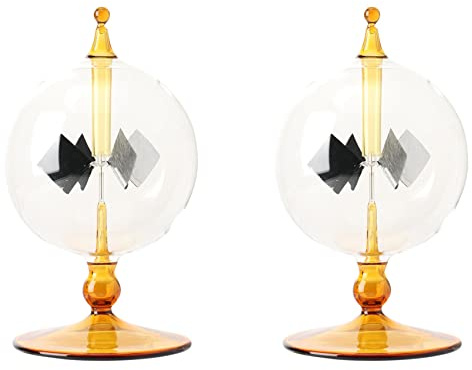 Uikdjgu 2X Radiomètre à énergie Solaire Crookes ÉNergie Solaire Girouettes Filantes Moulin à Vent Cadeau Décoration de Bureau à