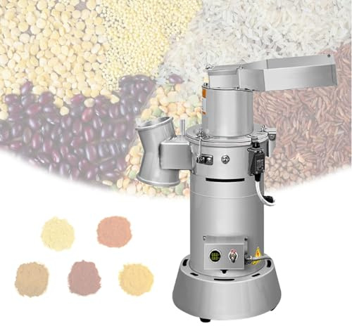 Mulino industriale continuo per mangimi, mulino elettrico per cereali, mulino a flusso continuo per erbe/spezie, adatto per macinare grano secco, mais, pepe