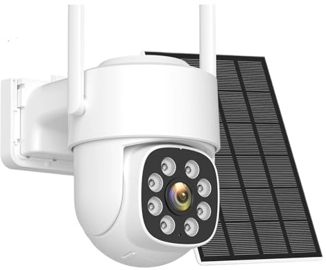 POOIQX Telecamera IP PTZ con scheda SIM da 4 MP, doppio obiettivo e schermo, wireless, WiFi, for la sorveglianza esterna, rilevamento umano, Aiuto al monitoraggio(4MP 4G 128GB Card)