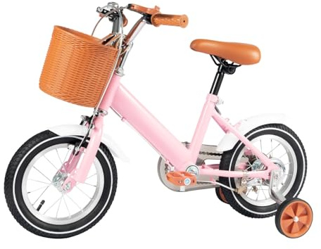 CHERIPOLI 12 Zoll Kinderfahrrad fahrader Kinder, Laufrad Lernfahrrad Fahrrad Balance sportliches Design, für Jungen Mädchen (Rosa)