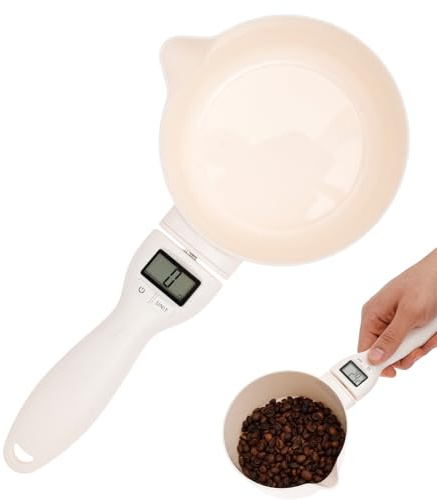 Bilancia digitale con cucchiaio, misurino elettronico intelligente, precisione 1 g, bilancia da cucina digitale con display LCD, funzione di conversione, bilancia rimovibile per cibo per cani, latte