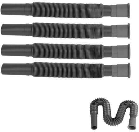 Collapsible Flexible Waste Water Drainage Pipes for Caravan & Motorhome, Grey, 5 Pack