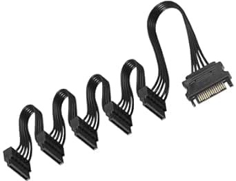 Câble SATA III 6Gbps Haute Vitesse pour Disque Dur SATA HDD SSD 2.5 3.5 Pouces, Sata Cable avec Verrouillage et Connecteur Coudé 90 Degrés, Câbles Sata de Données et Alimentation, Cable Disque Dur PC