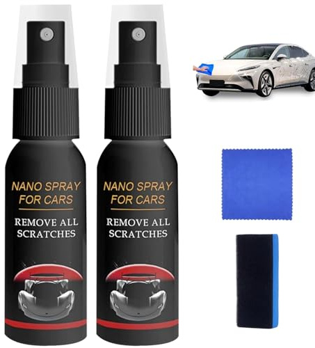 2PC Auto Spray Kratzer Entfernen, Nurafix Scratch Remover, Quick Effect Coating Agent for Car, Nano Spray Auto, Auto Beschichtungs Sprays für Glanz & Schutz, Remove All Scratches