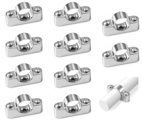 10 Pezzi Morsetti Per Tubi 25 MM,Fascette Stringitubo a U,HMCEY Collari per Tubi Lega di Alluminio,Fascetta di Fissaggio Metalliche,Morsetto per Tubo Piccola,Fermacavi Muro Per Montaggio a Parete
