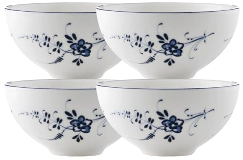 Villeroy & Boch Vieux Luxembourg Lot de 4 bols de service en porcelaine de qualité supérieure Blanc/bleu 150 ml