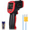 Wintact Thermomètre Infrarouge -58 à 650℃, Détecteur de Point de Rosée/Moisissure, Pistolet Température et d'humidité Laser, Hygromètre, Pyromètre avec Thermocouple pour Maison, CVC Noir