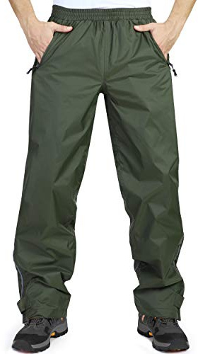 33,000ft wasserdichte Regenhose für Herren Leichte Outdoorhose Wanderhose | Winddichte Atmungsaktive Überziehhose, Reflektierende Fahrradhose, Trekkinghose, Outdoor Hose für Laufen Wandern Camping Golf
