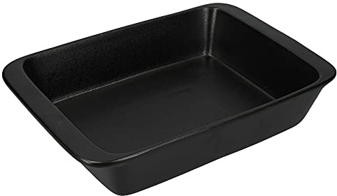 Maxwell & Williams - Plat à Lasagne en Grès, Convient Également pour Gratins, Tartes, Plats à Rôtir, Plats au Four, Collection Caviar, 35.5 x 22 cm - Noir