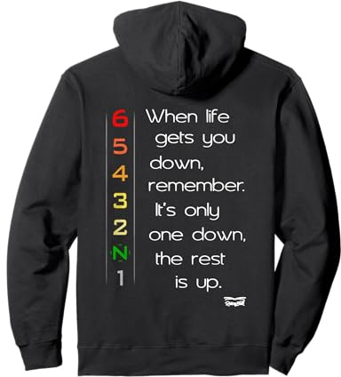 When life gets you down Motorcycle Motorbike Gears On Back Pullover Hoodie