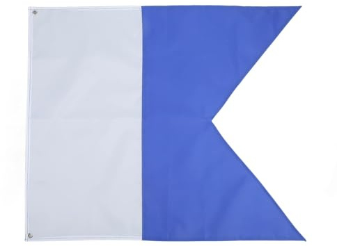 Drapeau de Plongée, Bleu Blanc Flotteur Polyester Diver Down Flag 70x60cm pour Snorkeling Activités sous-Marines