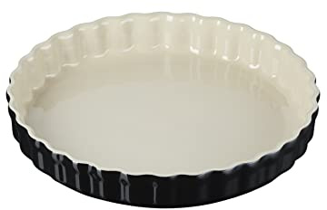 Le Creuset Tarteform aus Steinzeug, 28 cm, 2.1 Liter, Schwarz glänzend, 71120281400001