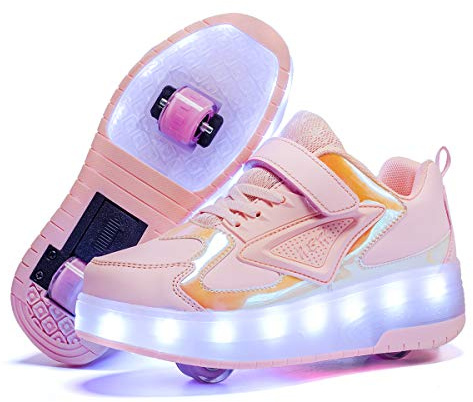 Rolltongoz Junge Mädchen Schuhe Kinderschuhe mit Rollen LED Leuchtend Schuhe Outdoor Sportschuhe Blinkschuhe Skateboardschuhe Sneaker Geburtstage, Feiertage
