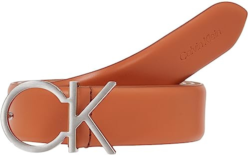 Calvin Klein Damen Gürtel Re-Lock Logo Belt 3,0 cm Ledergürtel, Braun (Autumn Leaf), 100