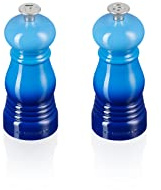 Le Creuset Classic Salt and Pepper Mill Set, Personal Use, Chip-Resistant ABS Plastic, Anti-Corrosion, 11 cm, Azure, 44900112200000