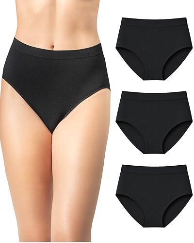 Risalti Slip Donna Bamboo Vita Alta Senza Cuciture 3 Pz - Mutande Donna Seamless Elasticizzate in Viscosa di Bamboo, Intimo Donna Traspirante Ipoallergenico, Comode e Morbide - Made in Italy