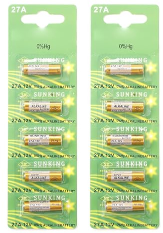 Bairu Piles Alcalines Fiables 27A 12V Piles Alcalines 12V Longue Durée pour Sonnettes Télécommandes Fil Batterie Alcaline Durable