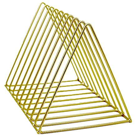 Support De Rangement Disque Vinyle, Porte Journaux Magazines Livres En Métal, étagère de Rangement Multifonction, Porte Revues pour Livres et Documents dans Études, Chambres et Bureaux (Gold)