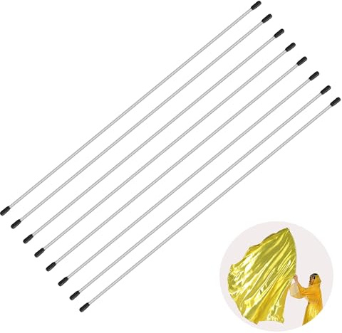 Baisdan 8 varillas flexibles, banderas de adoración de 35 pulgadas, varillas para adoración y alabanza, accesorio de baile, 3 longitudes de diferencia