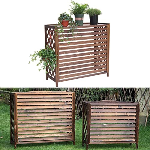 Genérico Pantalla para Valla de Aire Acondicionado, Madera Maciza, Resistente a la Intemperie, Cubierta para Aire Acondicionado, contraventanas, Estante para Flores, contraventanas, Estante