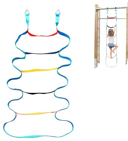 Sollee Kletterseilleiter, Seilleiter für Kinder | Bunte Schaukelstrickleiter mit Edelstahlschnallen | Kletterleiter für Hindernisparcours, Seilbaumschaukel für Spielplatz-Hinterhof-Training