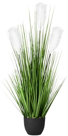 Vlorart 34 Artificial Greenery Floor Plants with Reed Flowers, Tall Fake Plant Potted, Faux Pampas Grass Silk Plants for House Decorations, Lobby, Bathroom, Wedding, Garden Indoor and Outdoor