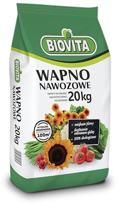 BIOVITA Gartenkalk & Rasenkalk 20 kg – Hochwertiger Kalkdünger zur Entsäuerung des Bodens, Förderung des Pflanzenwachstums und Verbesserung der Nährstoffaufnahme