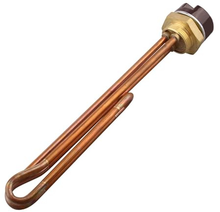NPQRKJYH 220V Immersion Heating Element Electrical Water Heater with Temperature Controll DN32 Thread Tubular Heater Copper Resistance(Fold Back 220V 2000W)
