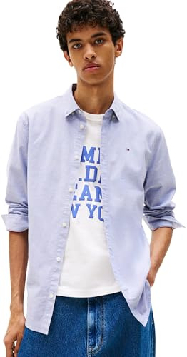 Tommy Jeans Tjm Slim Stretch Oxford Shirt Dm0dm09594, Camicia Uomo, Blue (Soft Sapphire), M