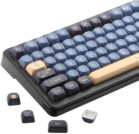PBT Keycaps Blue Black MOA profile Keycaps 134 Keys Custom Keyboard Keycaps