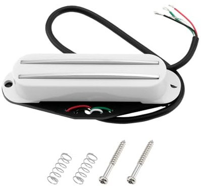 Create idea Humbucker Tonabnehmer High Output E-Gitarre Tonabnehmer 9K Ohm kompatibel mit Fender Squier Strat, Weiß