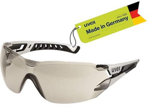 Uvex pheos nxt - Premium-Schutzbrille - innen beschlagfrei, außen extrem kratzfest & chemikalienbeständig - schwarz/weiß, getönt - one size