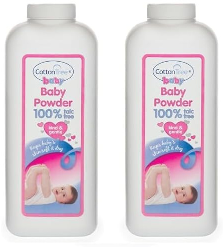 Blue Finch x2 Baby Powder Cotton Tree White - 200ml Each (2 Baby Powder)