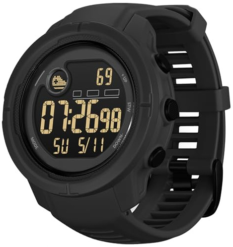 Smart Watches for Men Pedometer Step Counter Digital Military Watch Fitness Tracker for Women Heart Rate Monitor Sleep Tracker Running Outdoor Sport Waterproof Watches