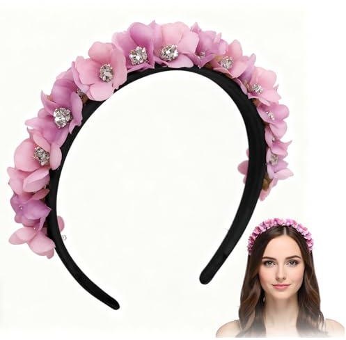 Haarreif Dirndl Blumen,Haarband Trachten Haarschmuck Blumen,Blumen Haarkranz,Künstliches Blumen Haarreifen,Damen Mädchen Kopfschmuck,Mädchen Kopfband,für Hochzeit Karneval Mottoparty
