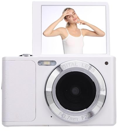 WOHPNLE Fotocamera digitale 4K 50MP, zoom digitale 16X Schermo ribaltabile da 2,88 pollici Macchina fotografica per registrazione video selfie a 180° Batteria da 1000mAh Macchina f