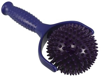 MUCKLILY Bâton de Massage Musculaire Grand Format Bleu et Violet Rouleau à Picots pour Tissus Profonds Outil D’Automassage pour Mollets et Dos Adapté Yoga Pilates et Récupération