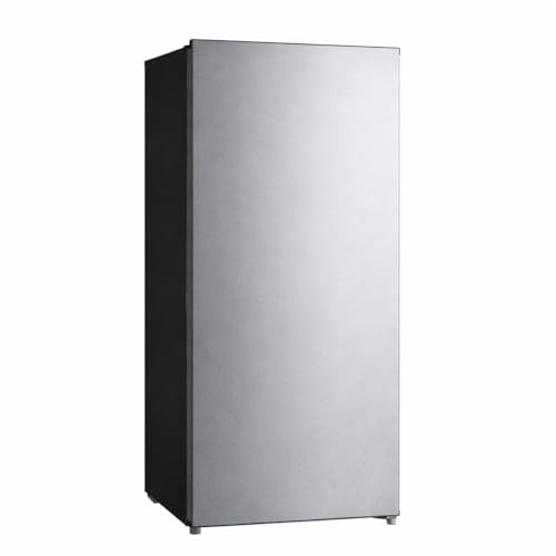 Modern Upright Freezer OR Refrigerator, Reversible Door Hinge, Removable Shelves - 7.1 Cu ft Capacity (Stainless Steel)
