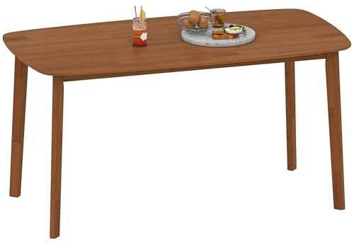 HOMCOM Esstisch 150 x 80 cm, Esszimmertisch für 6 Personen Hellbraun | Küchentisch, Landhaus-Stil, Holztisch, für Küche, Wohnzimmer und Esszimmer
