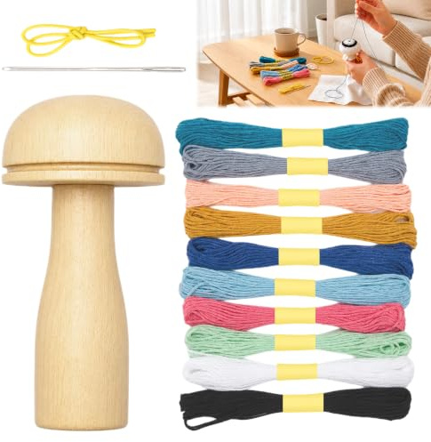 ikBrtaiay 1 Stück Stopfpilz, Stopfnadel, Holz Sockenreparatur Set, Handnähen, Kleidungsflicken, Nachhaltige Lösung Für Anfänger, Mutter, DIY