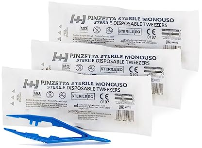 3 pinzas médicas estériles de polipropileno desechables de plástico – Pinzas médicas quirúrgicas