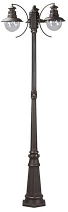 Lindby Eddie Post Light, Brown, 3 Light Sources, E27, 198 cm